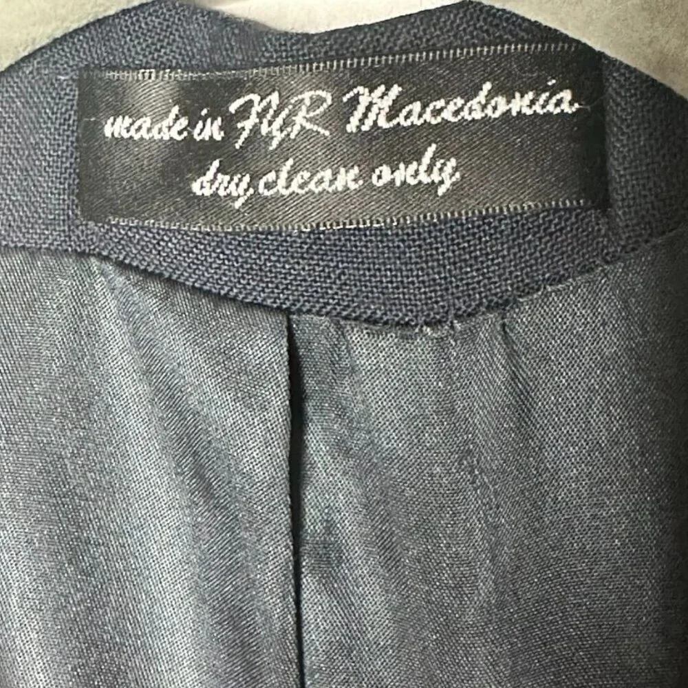 NWT RJ Classics Womens Blazer 4R Navy Wool Blend 3 button office career business